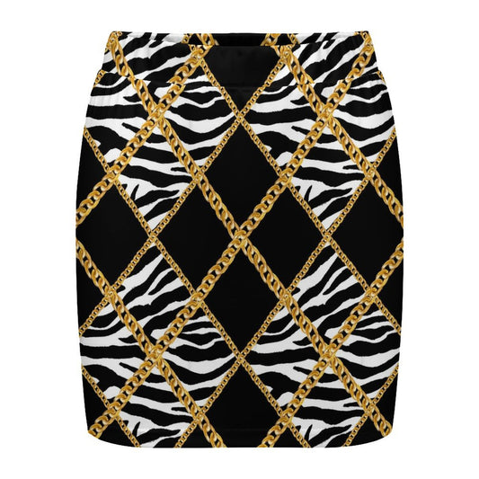 Zebra Chains Mini Skirt