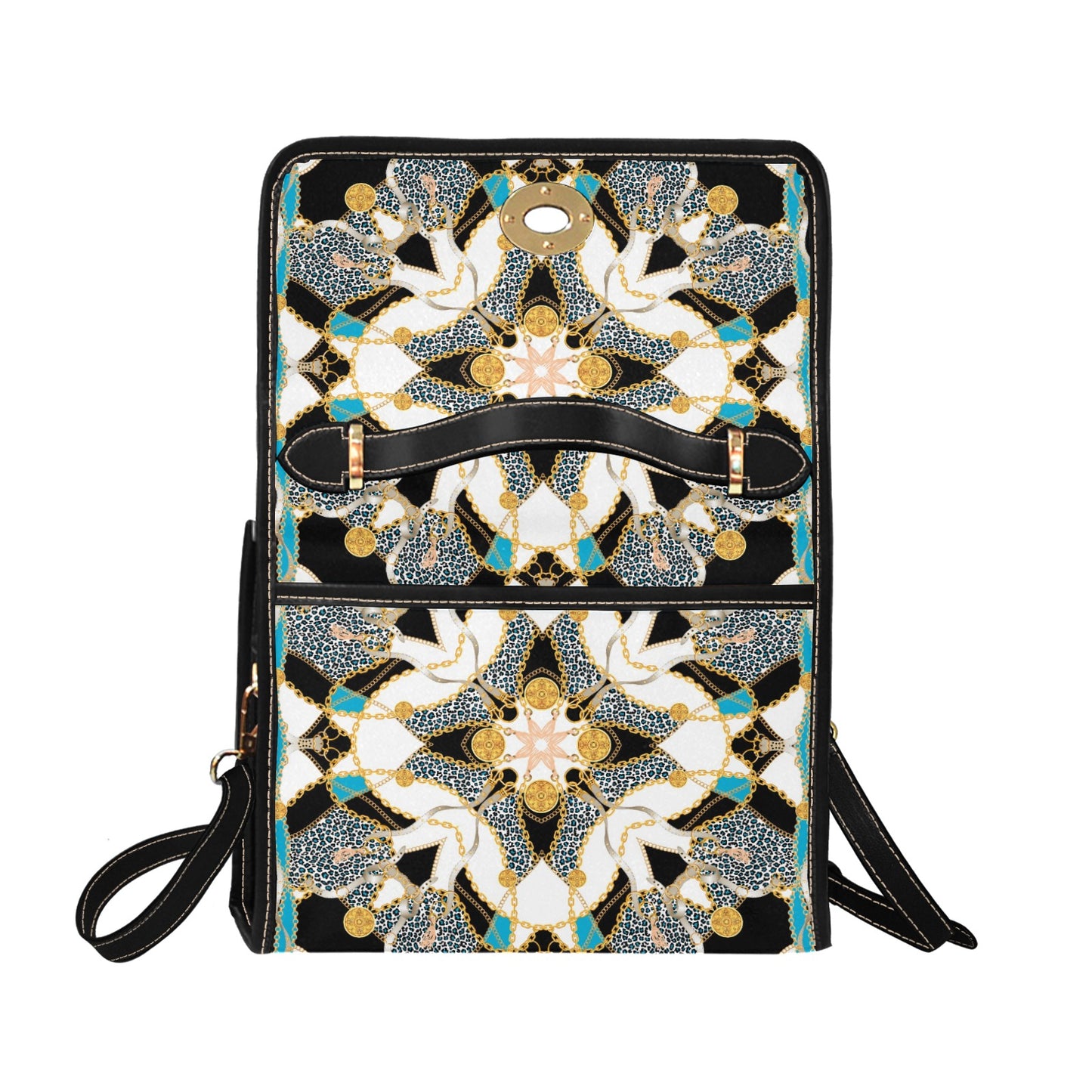 Geometric Medallion Lock Handbag