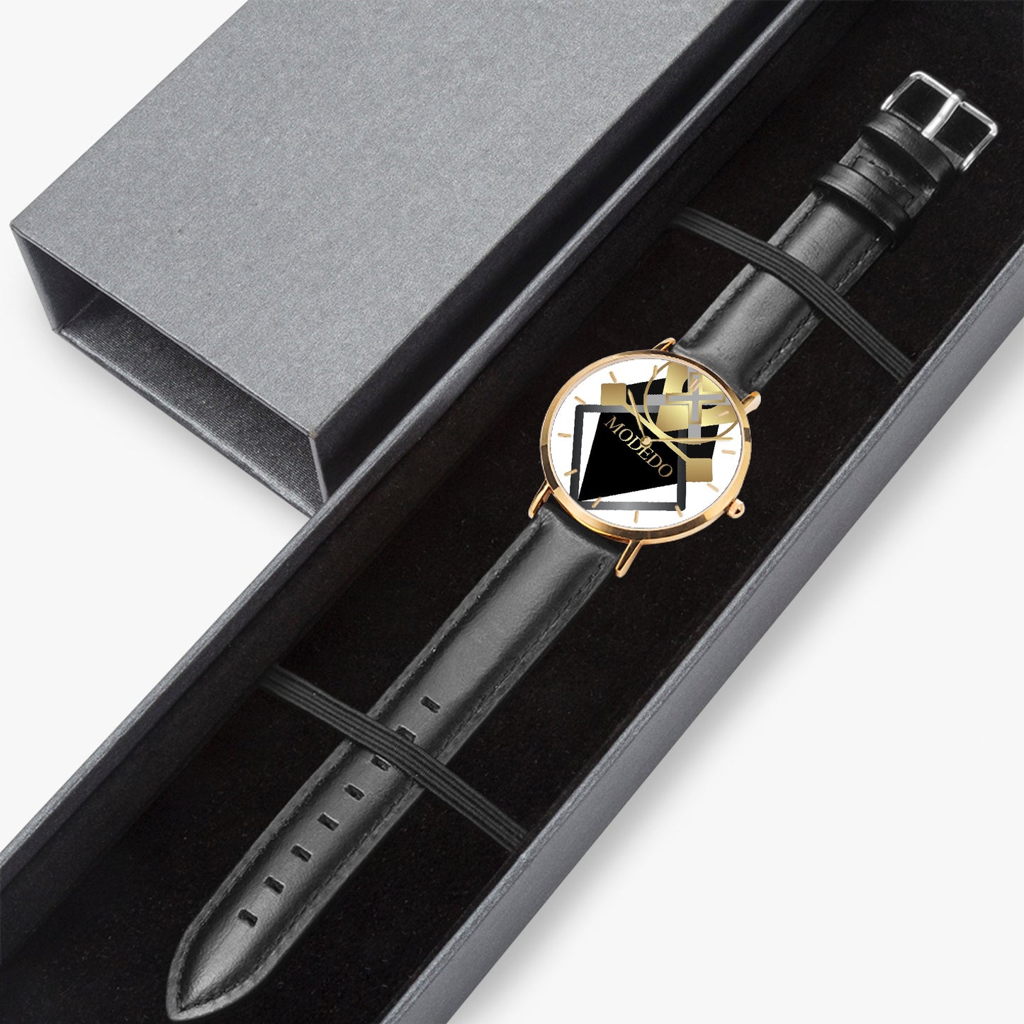 Unisex Genuine Leather Strap Watch