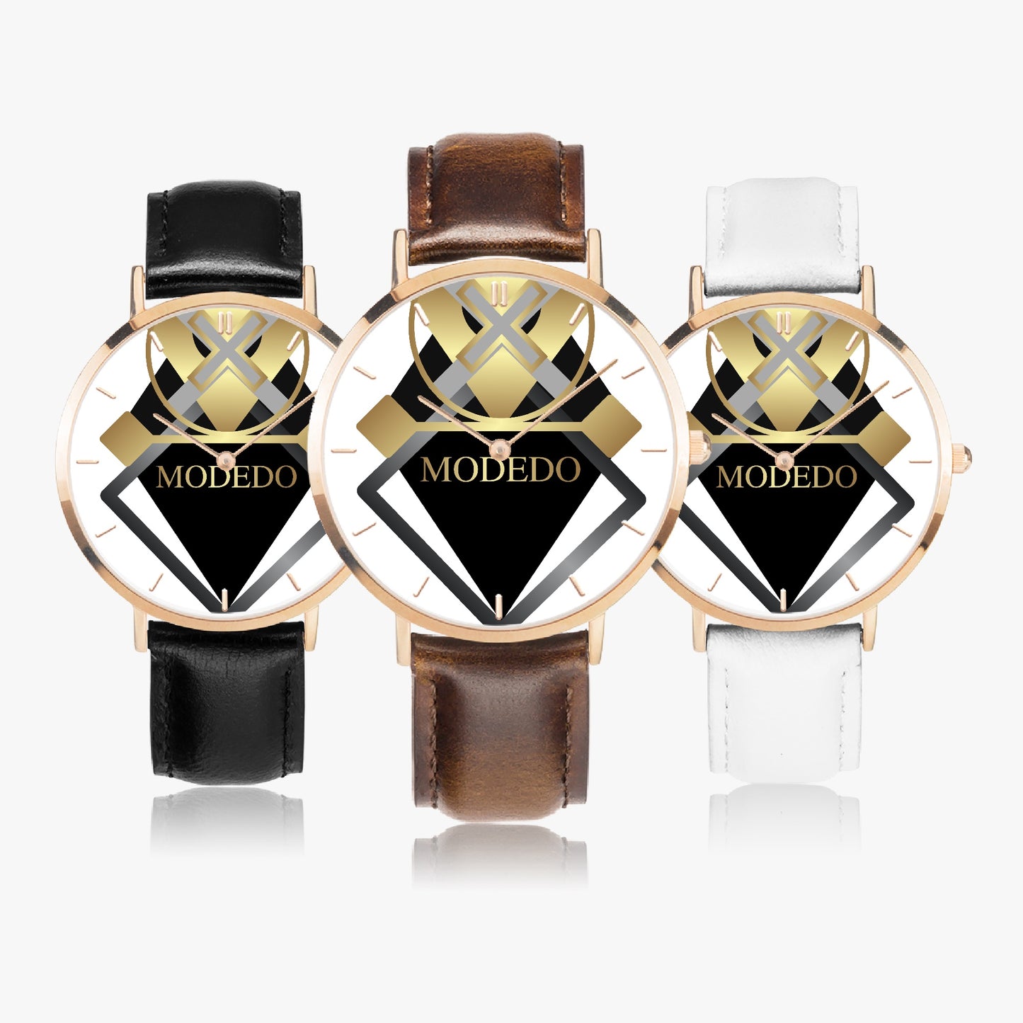 Unisex Genuine Leather Strap Watch