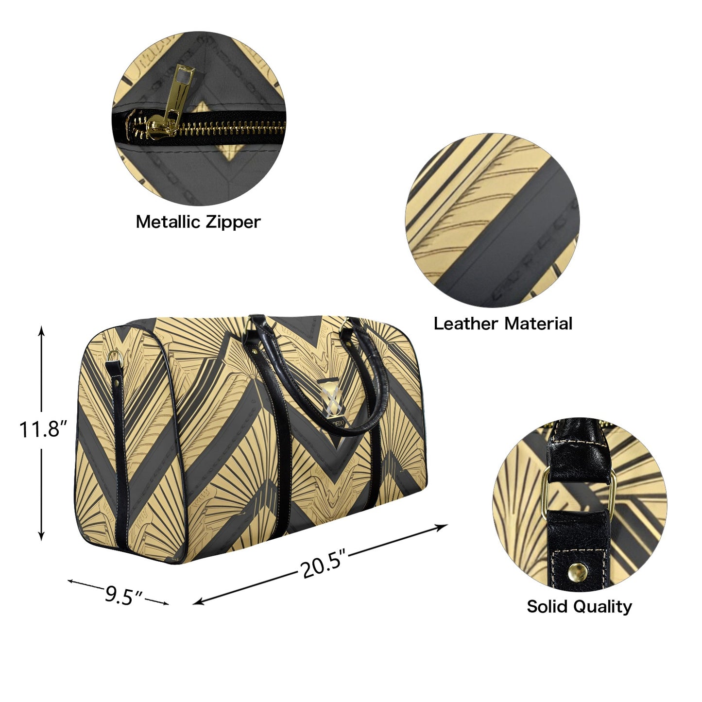 Genuine Patent Leather Travel Luggage Bag