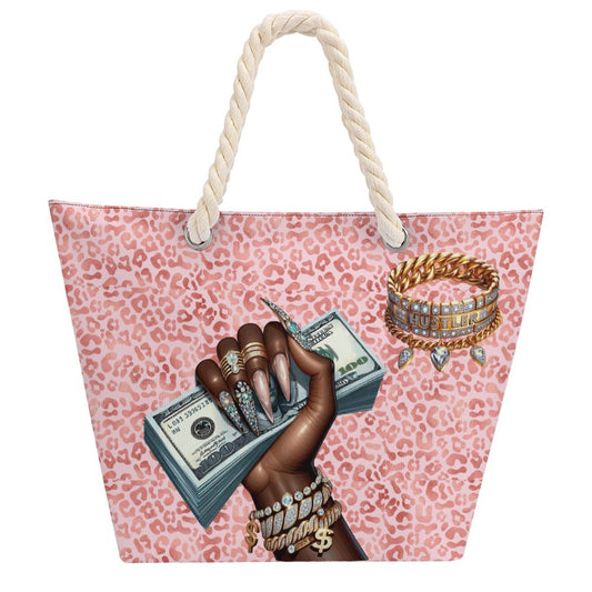 Hustle Leopards Rule Jute Tote Bag