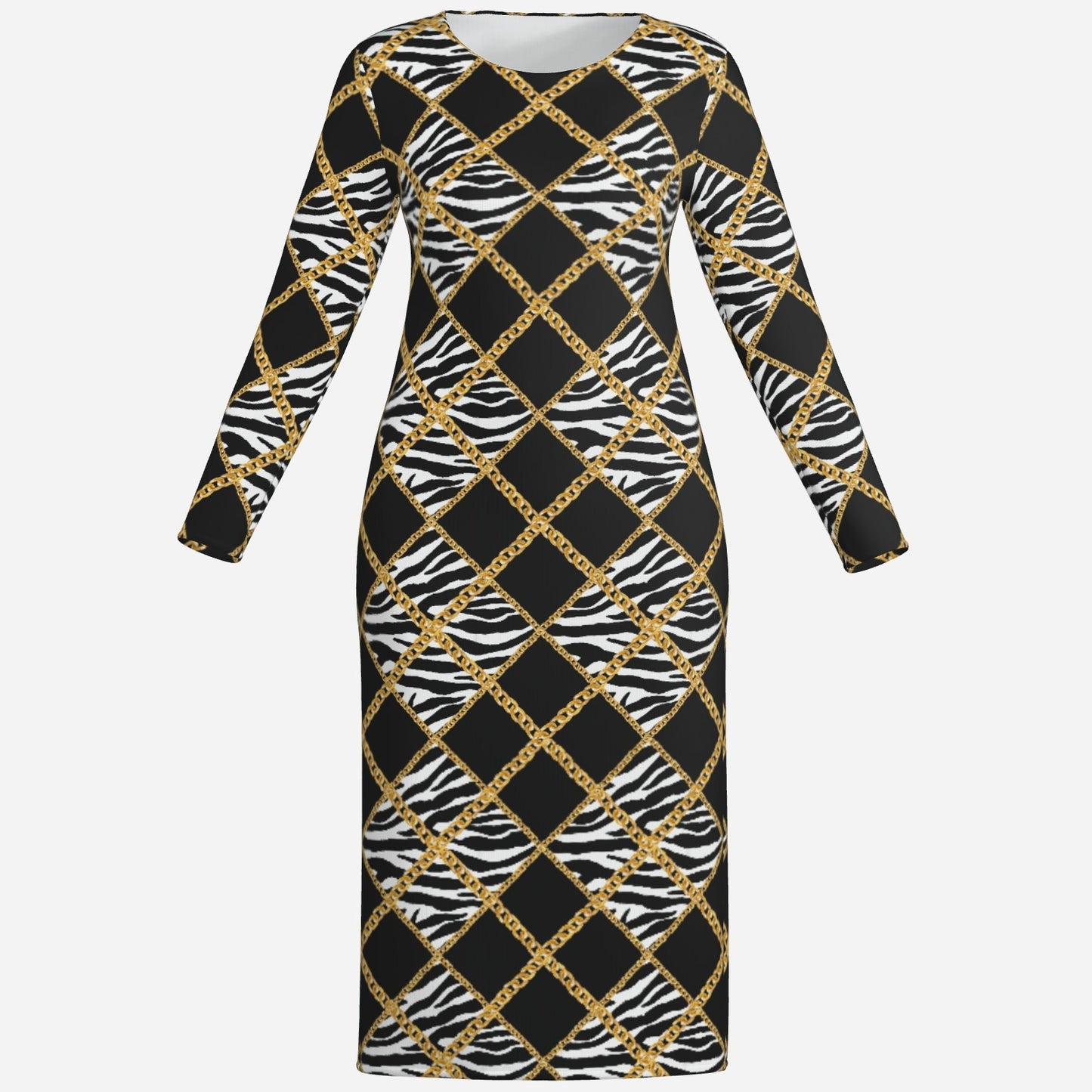 Zebra Chains Bodycon Dress