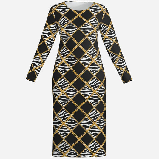 Zebra Chains Bodycon Dress