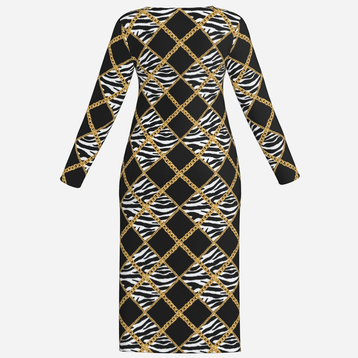 Zebra Chains Bodycon Dress