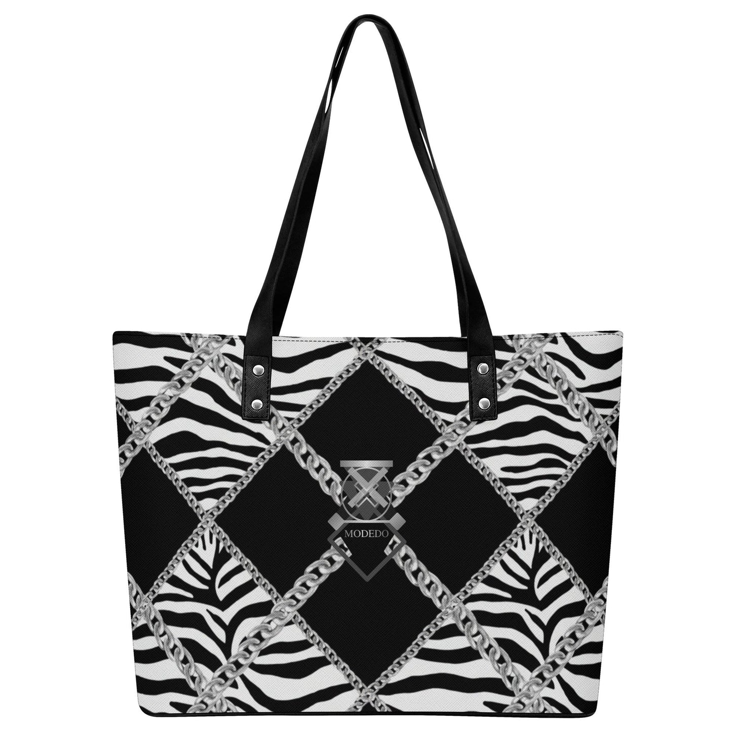 Luxe Zebra Chains Essentials Tote
