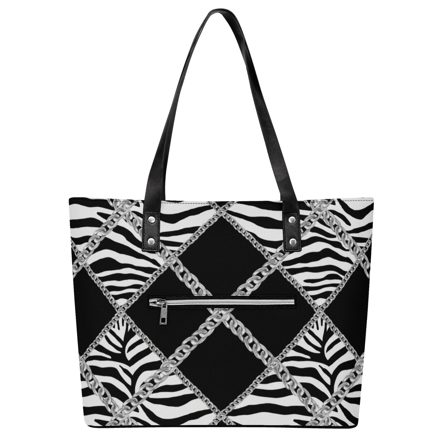 Luxe Zebra Chains Essentials Tote