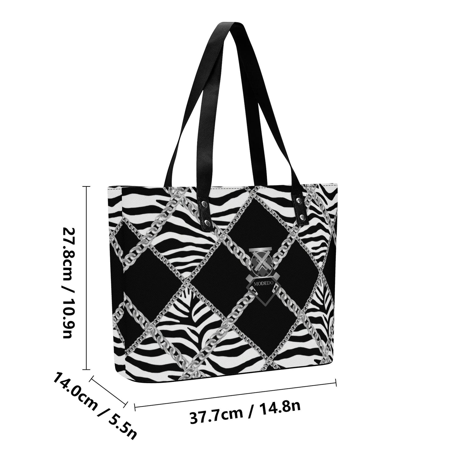 Luxe Zebra Chains Essentials Tote