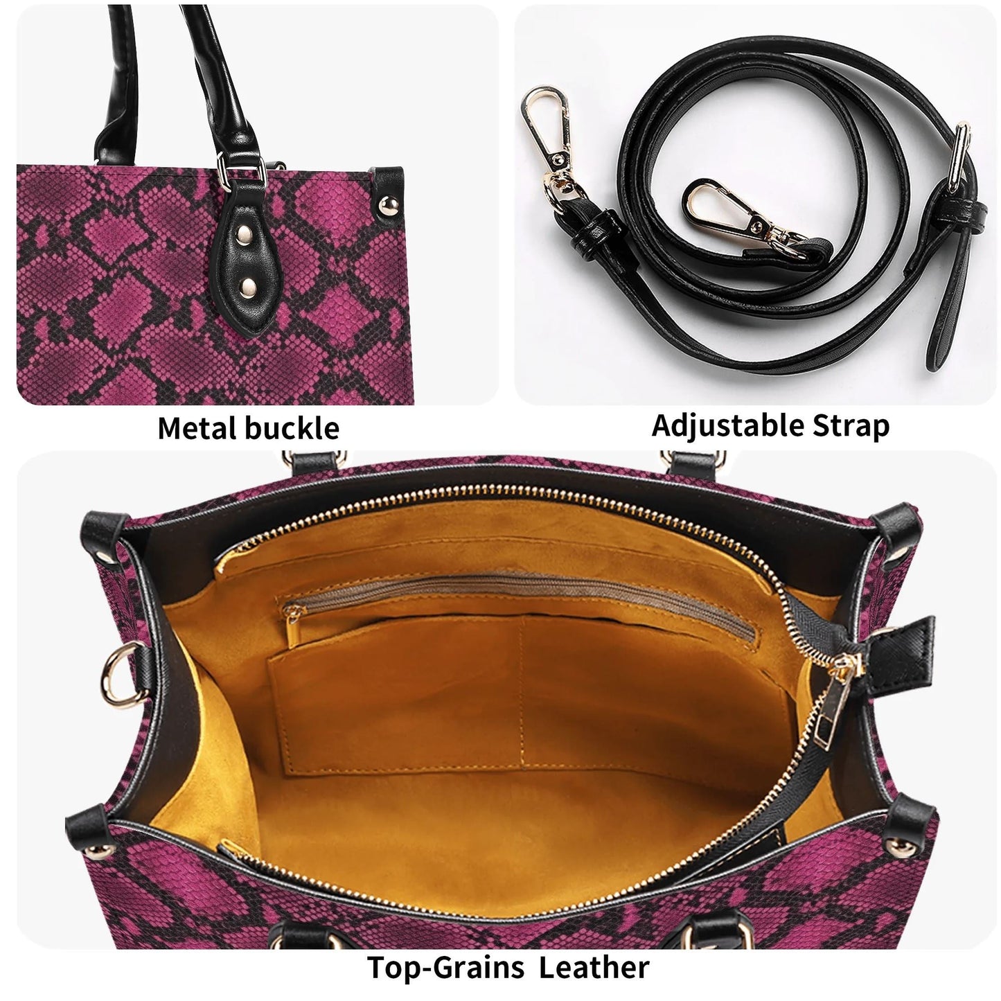 Snakeskin Genuine Leather Handbag