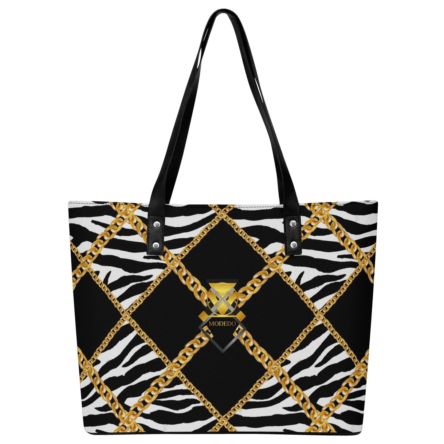 Luxe Zebra Chains Essentials Tote