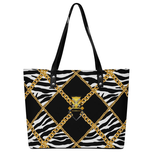 Luxe Zebra Chains Essentials Tote