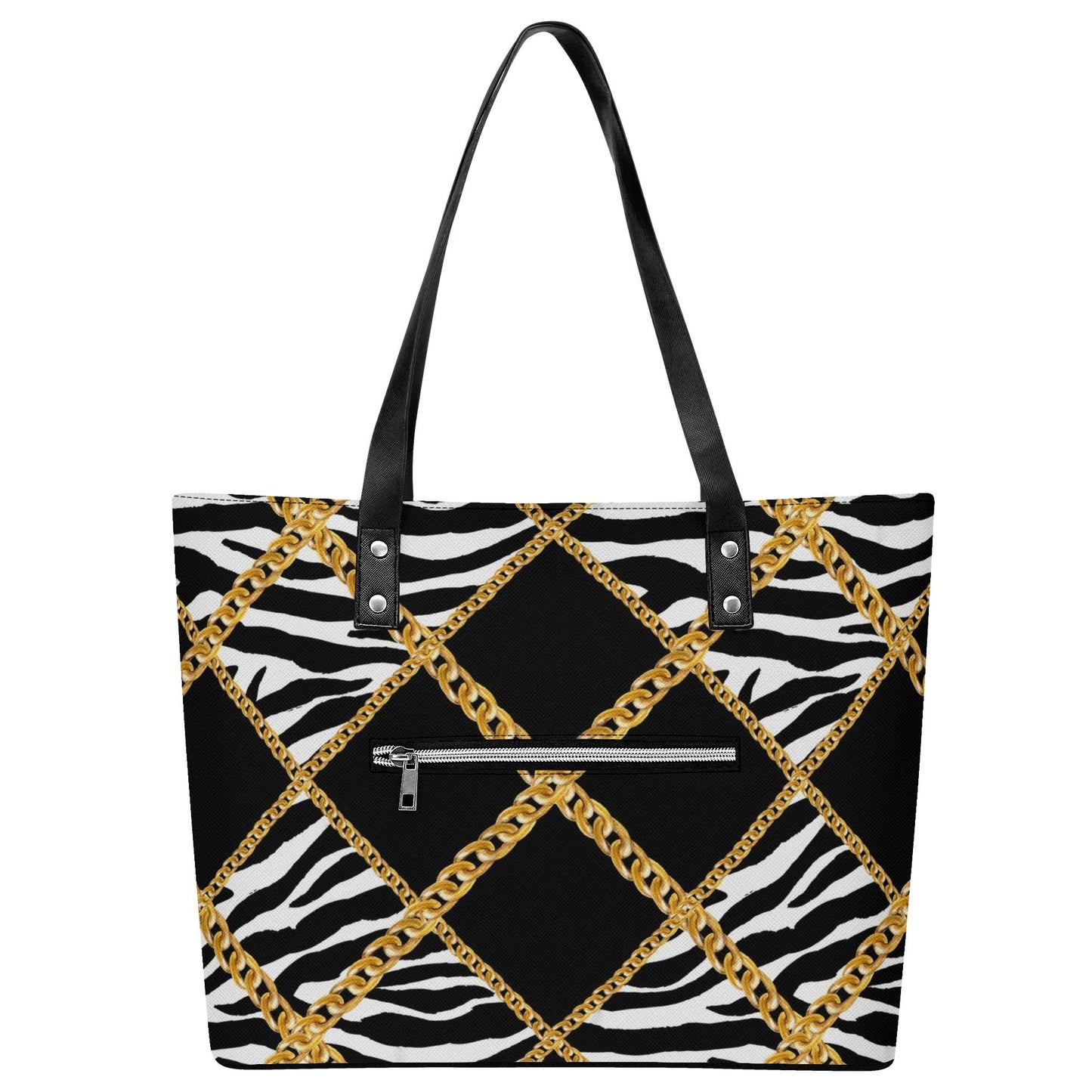 Luxe Zebra Chains Essentials Tote