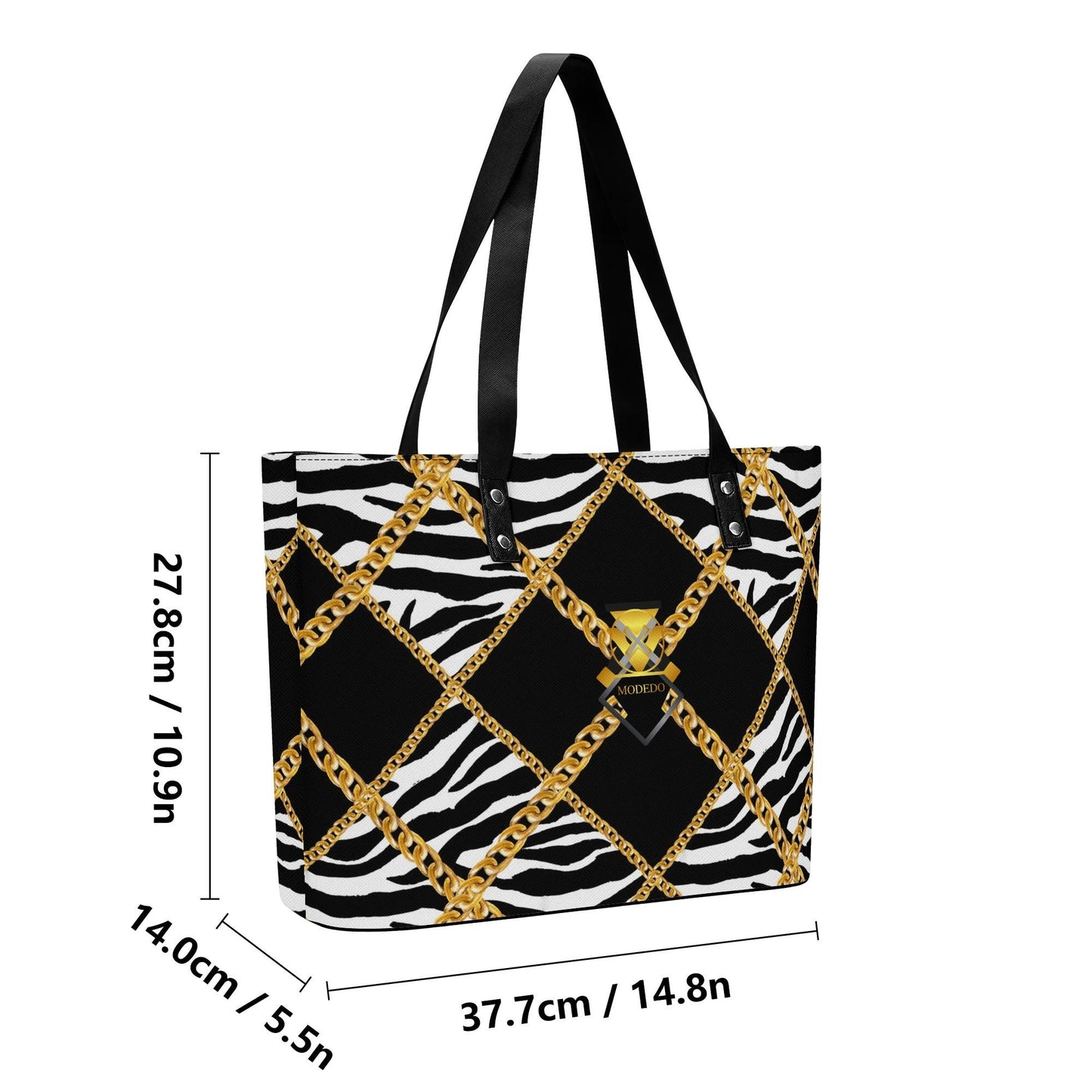 Luxe Zebra Chains Essentials Tote
