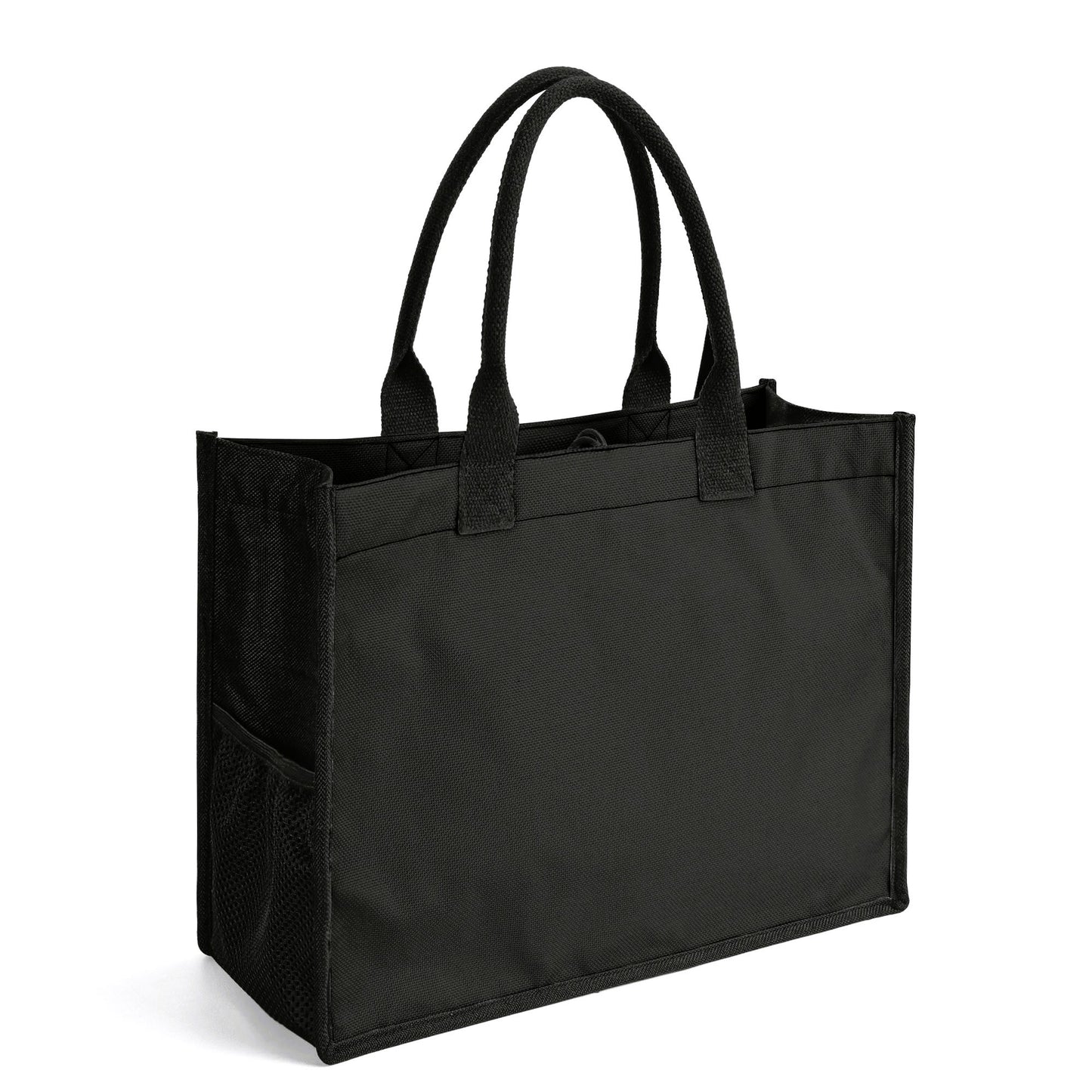 Floral M Initial Canvas Tote