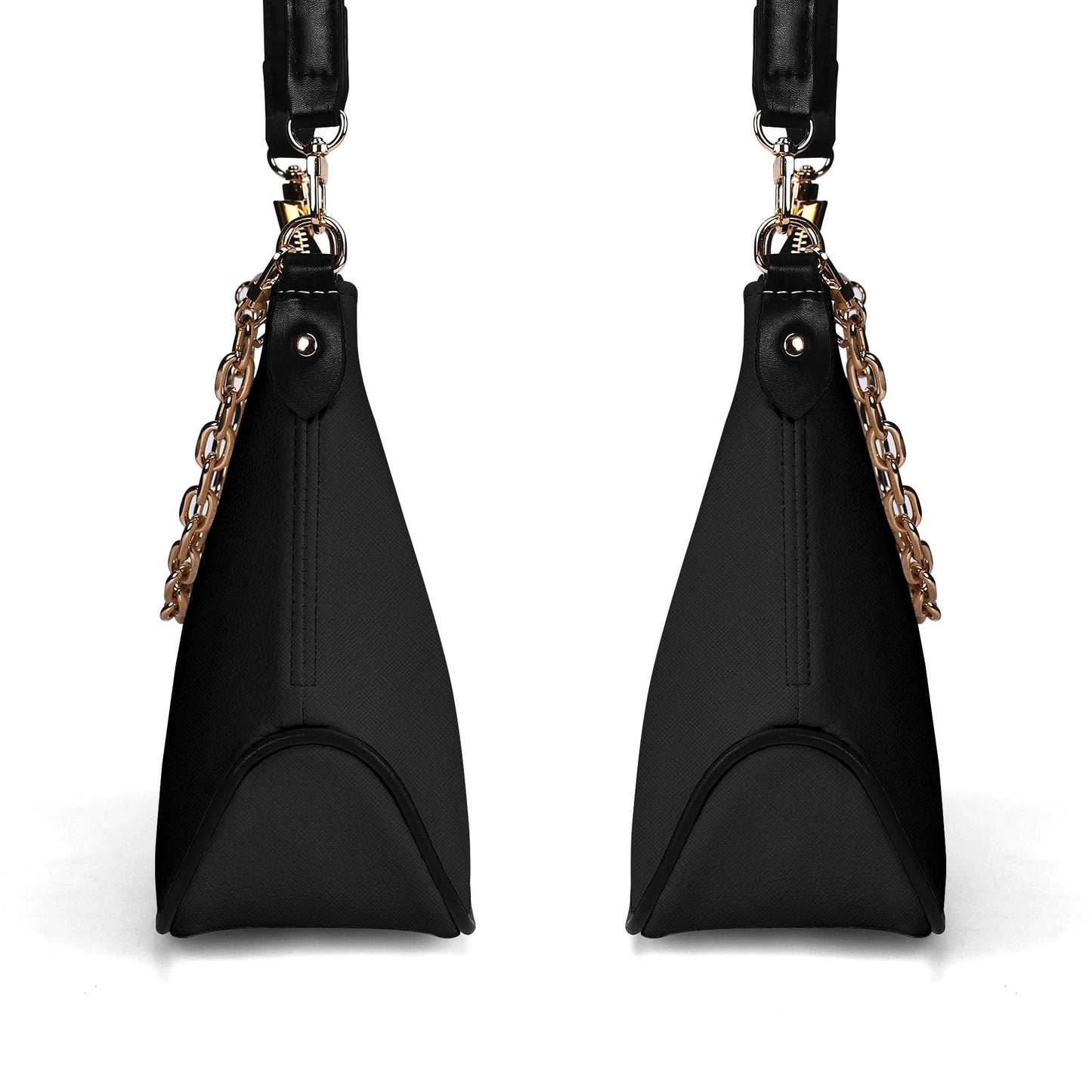 Leatherette Metal Chain Crossbody Handbag
