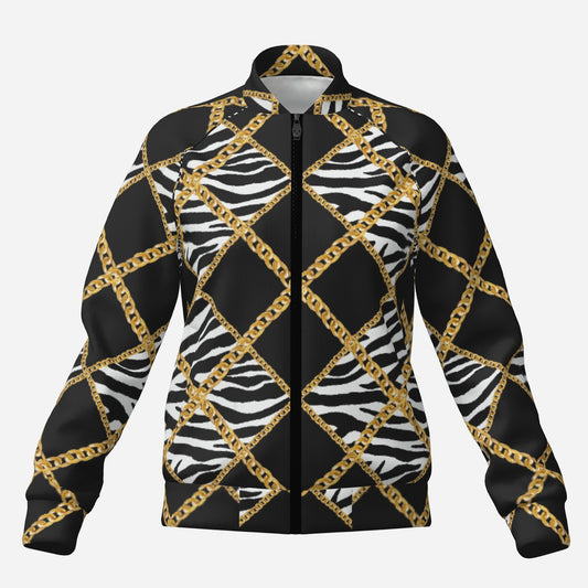 Zebra Chains Bomber Jacket