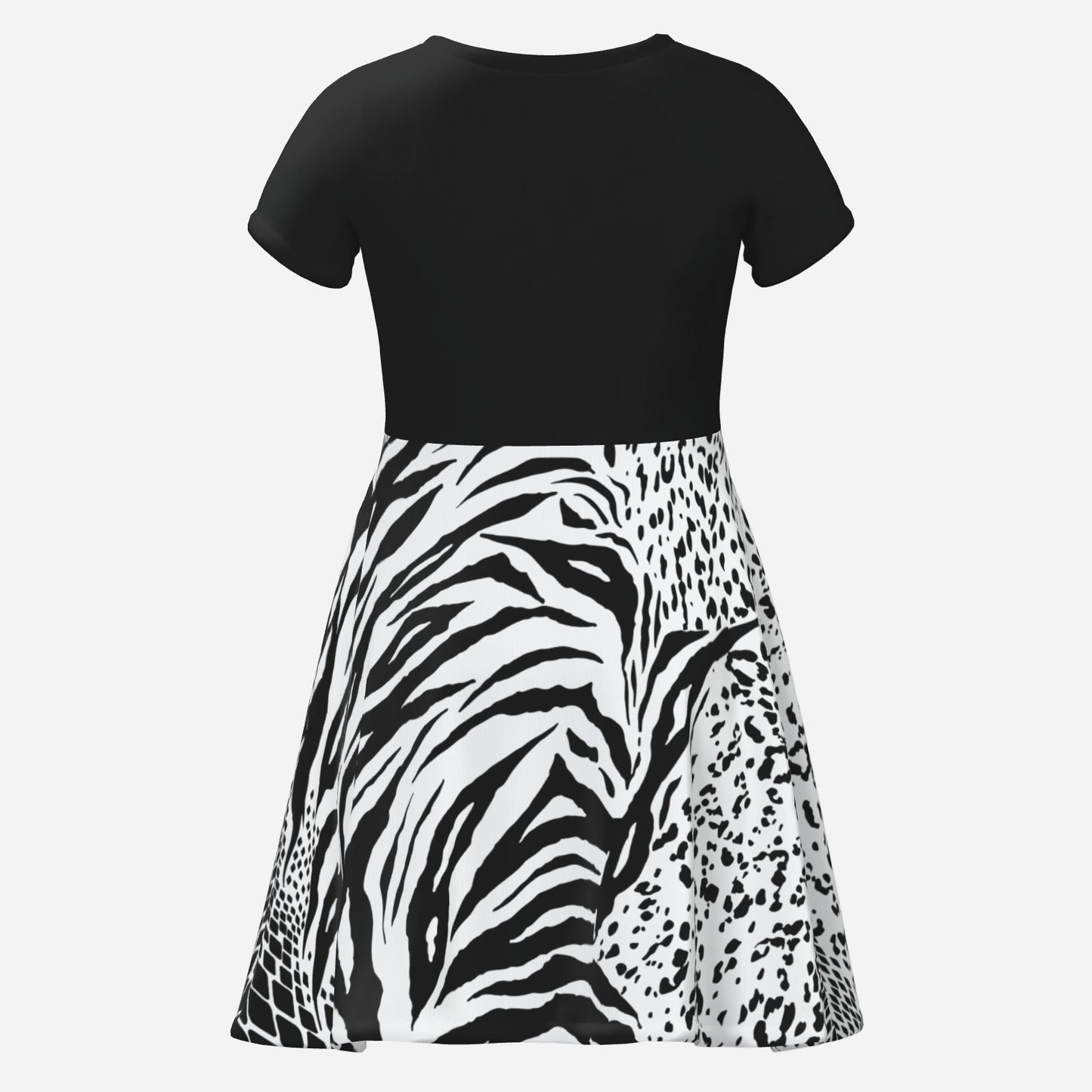 Zebra Geometric Striped T-Shirt Dress