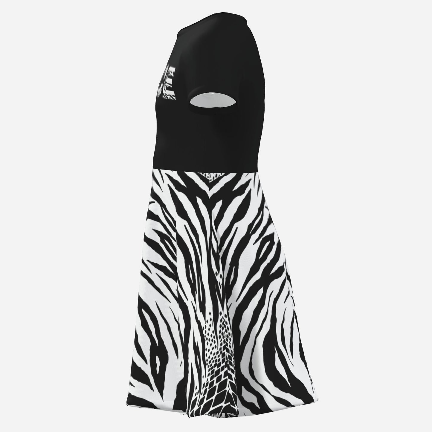 Zebra Geometric Striped T-Shirt Dress