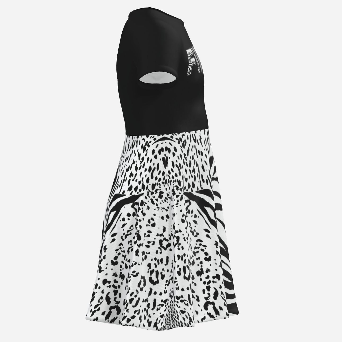Zebra Geometric Striped T-Shirt Dress