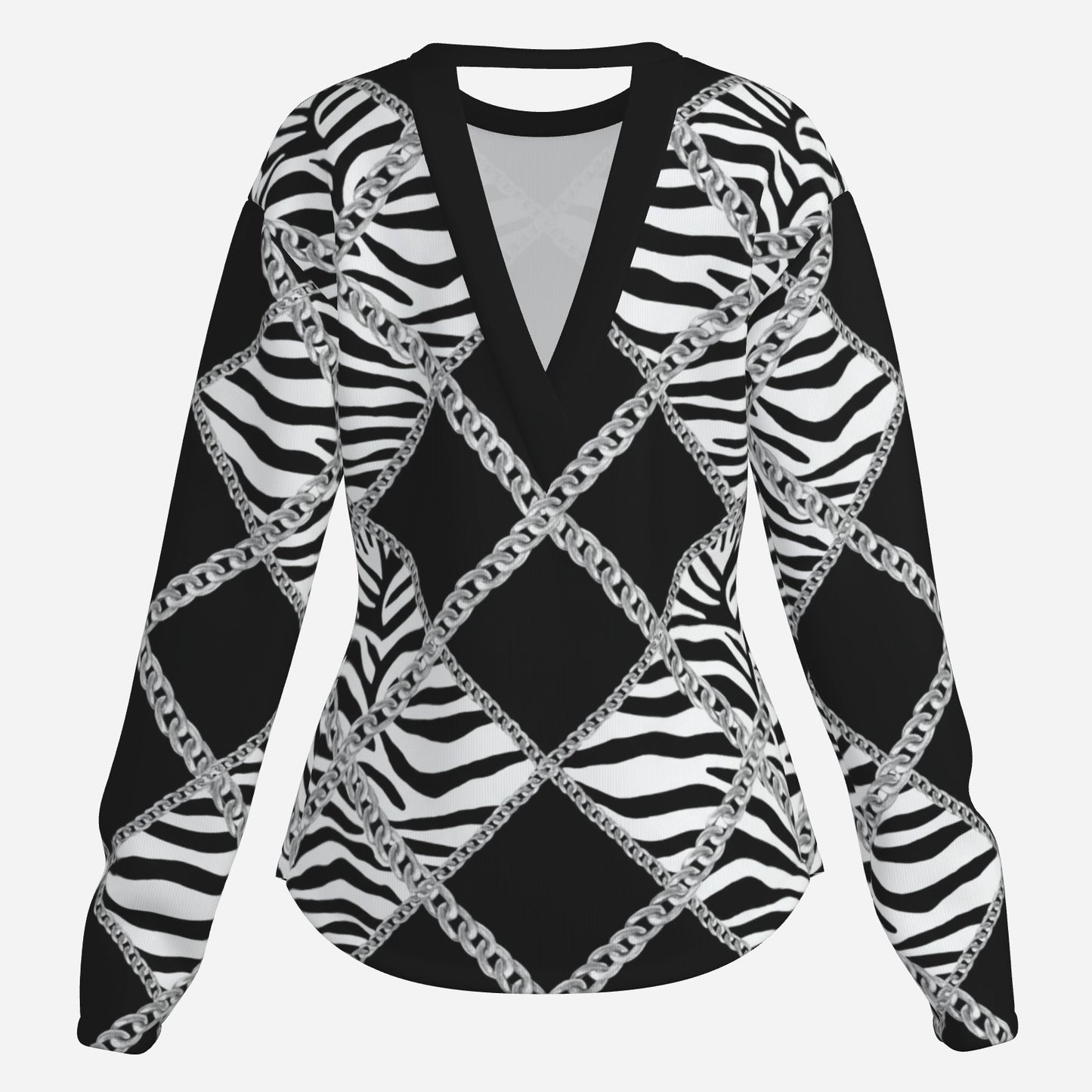 Zebra Chains V-Neck Shirt