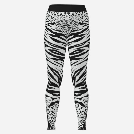 Zebra Geometric Striped Leggings
