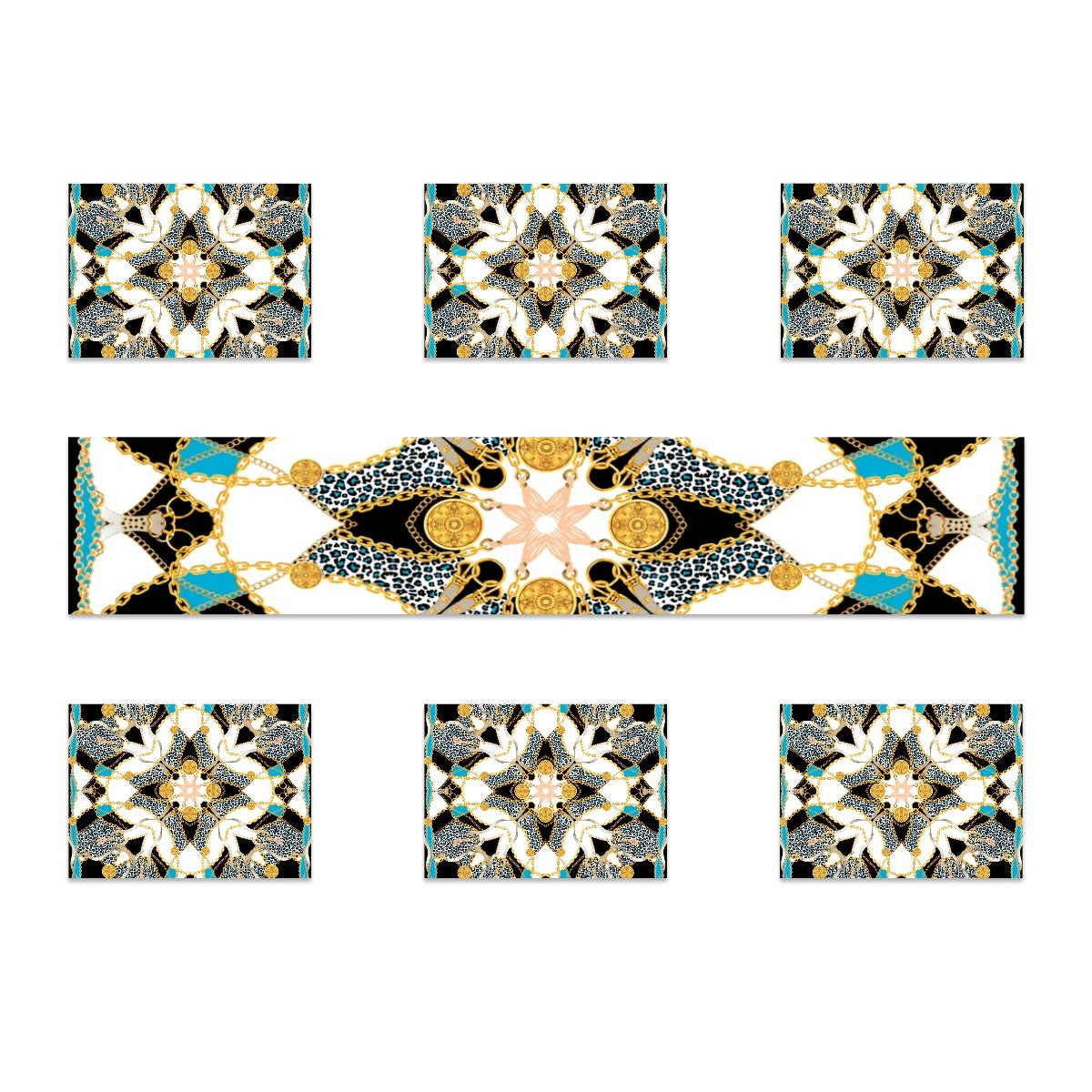 Geometric Medallion Table Runner And Placemat Set