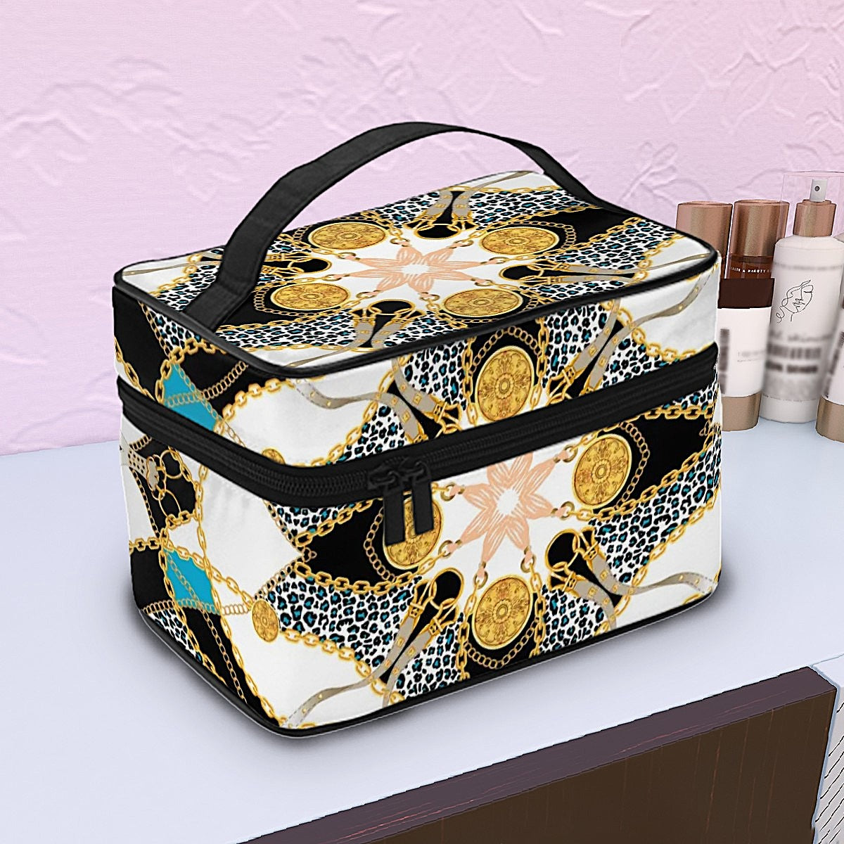 Geometric Medallion Makeup Bag