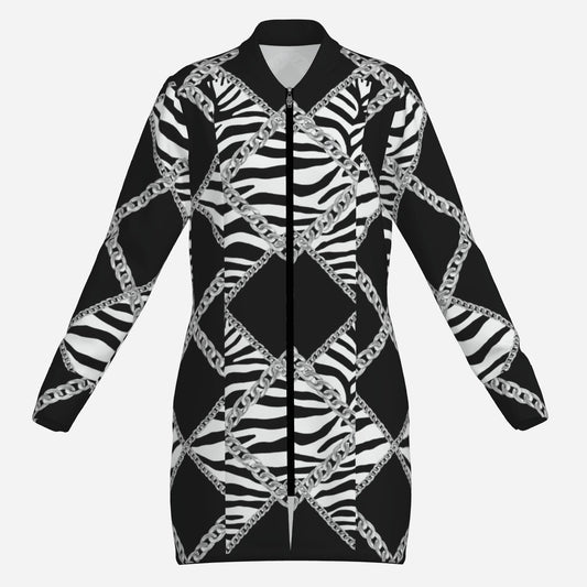 Zebra Chains Long Waist Jacket