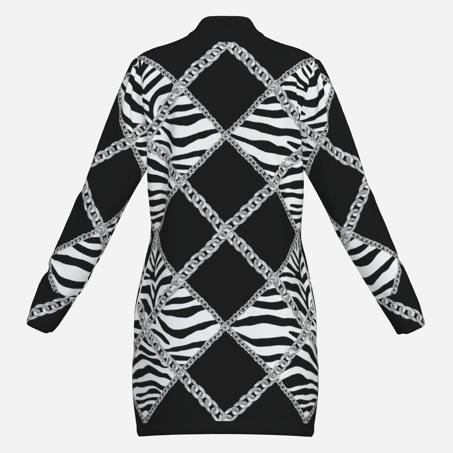 Zebra Chains Long Waist Jacket