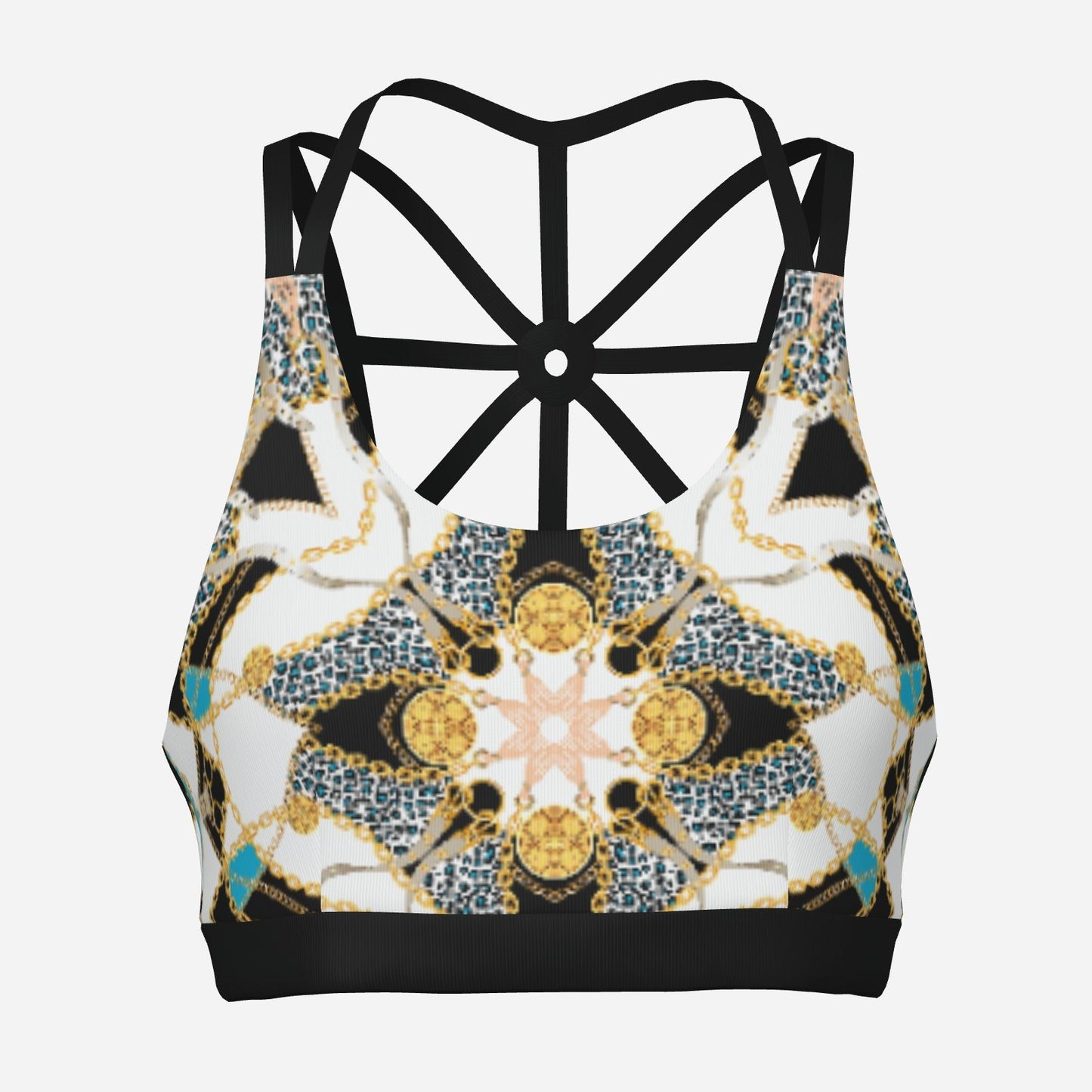 Geometric Medallion Tankini Crop Top
