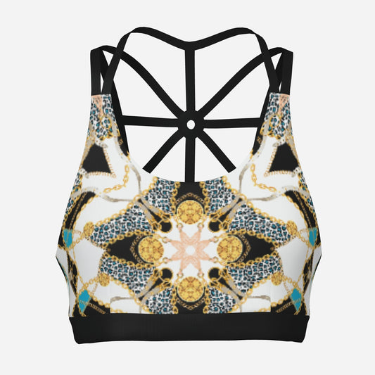 Geometric Medallion Tankini Crop Top