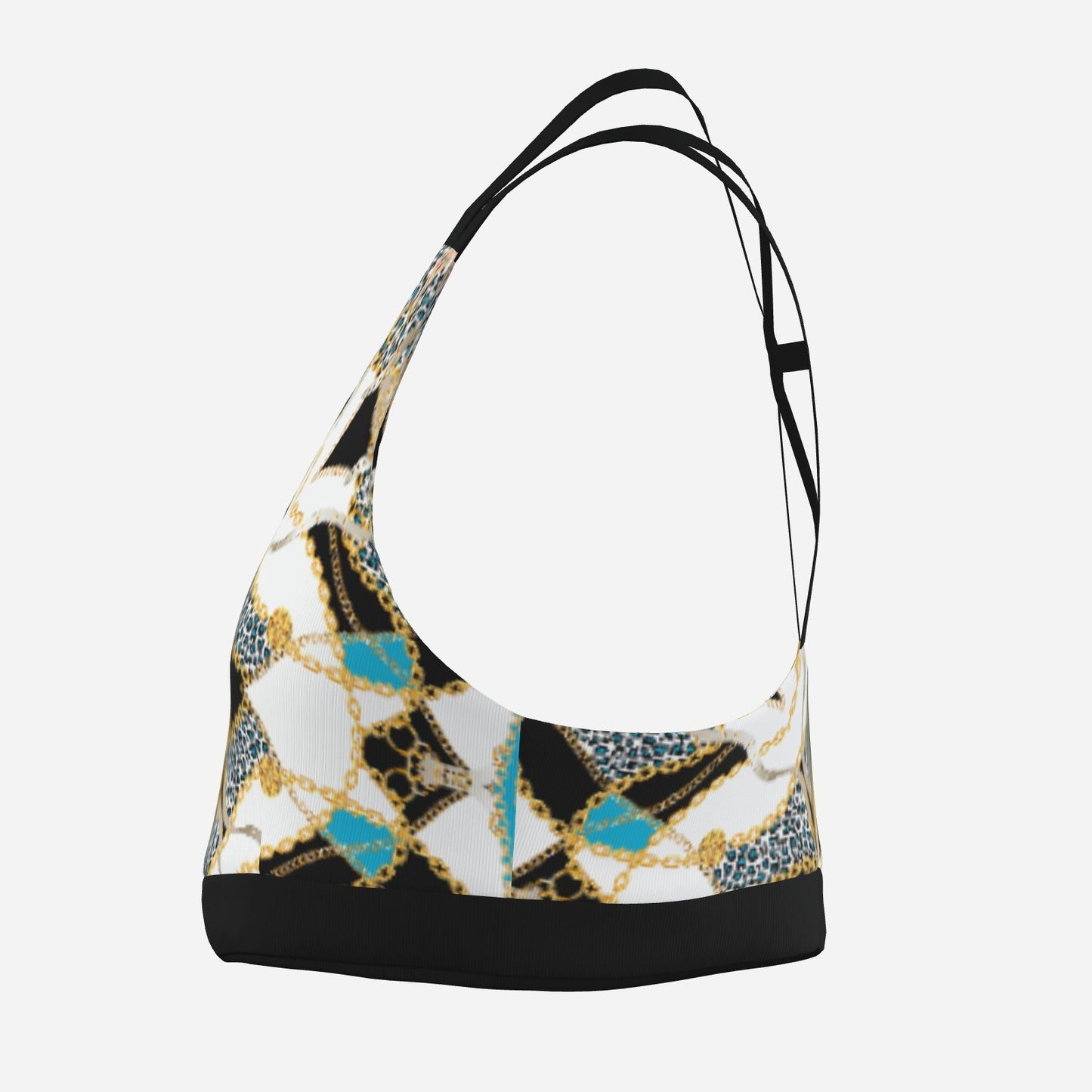 Geometric Medallion Tankini Crop Top