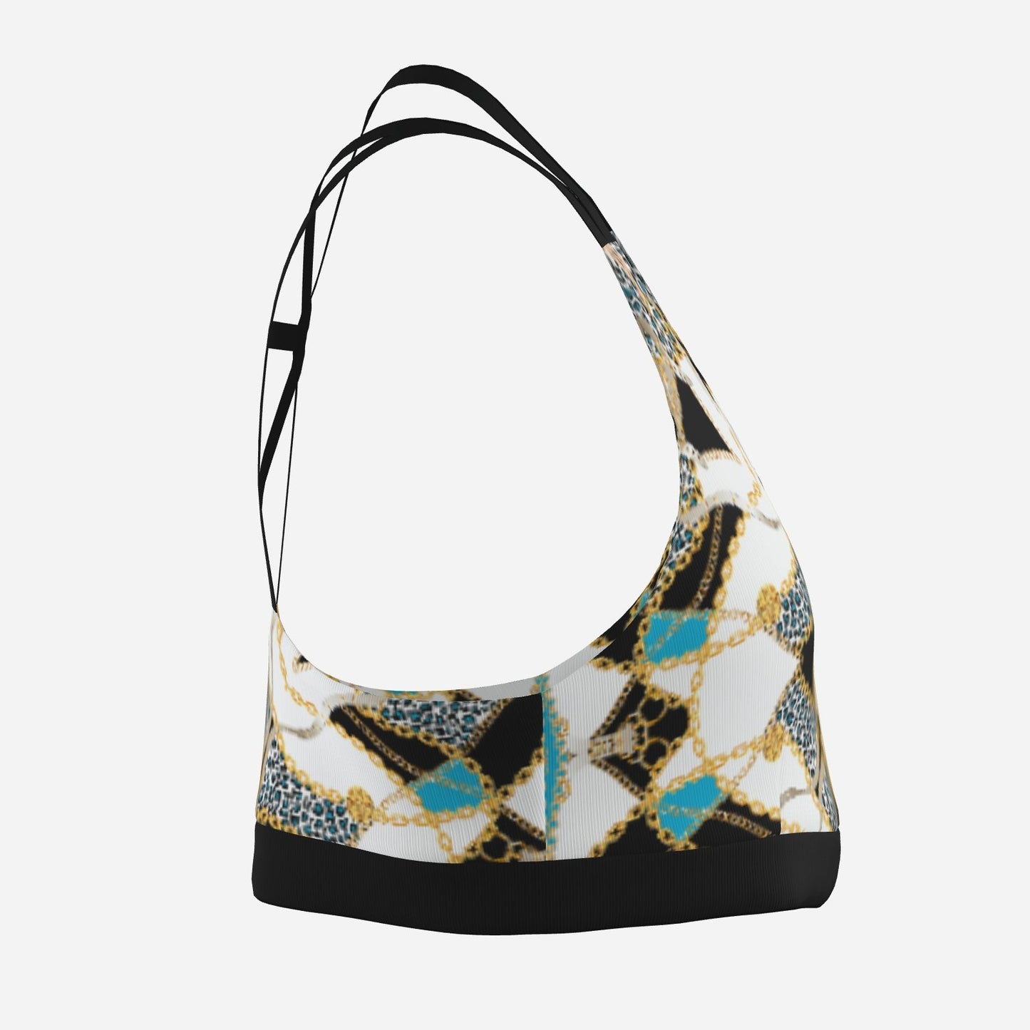 Geometric Medallion Tankini Crop Top