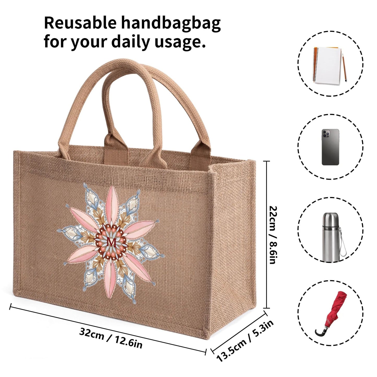 Ethereal Medallion Jute Tote