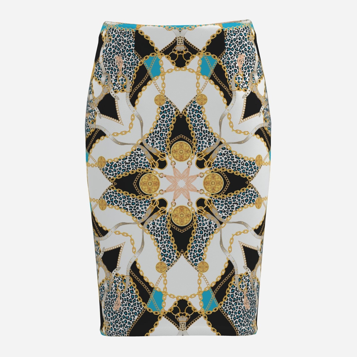 Geometric Medallion Pencil Skirt