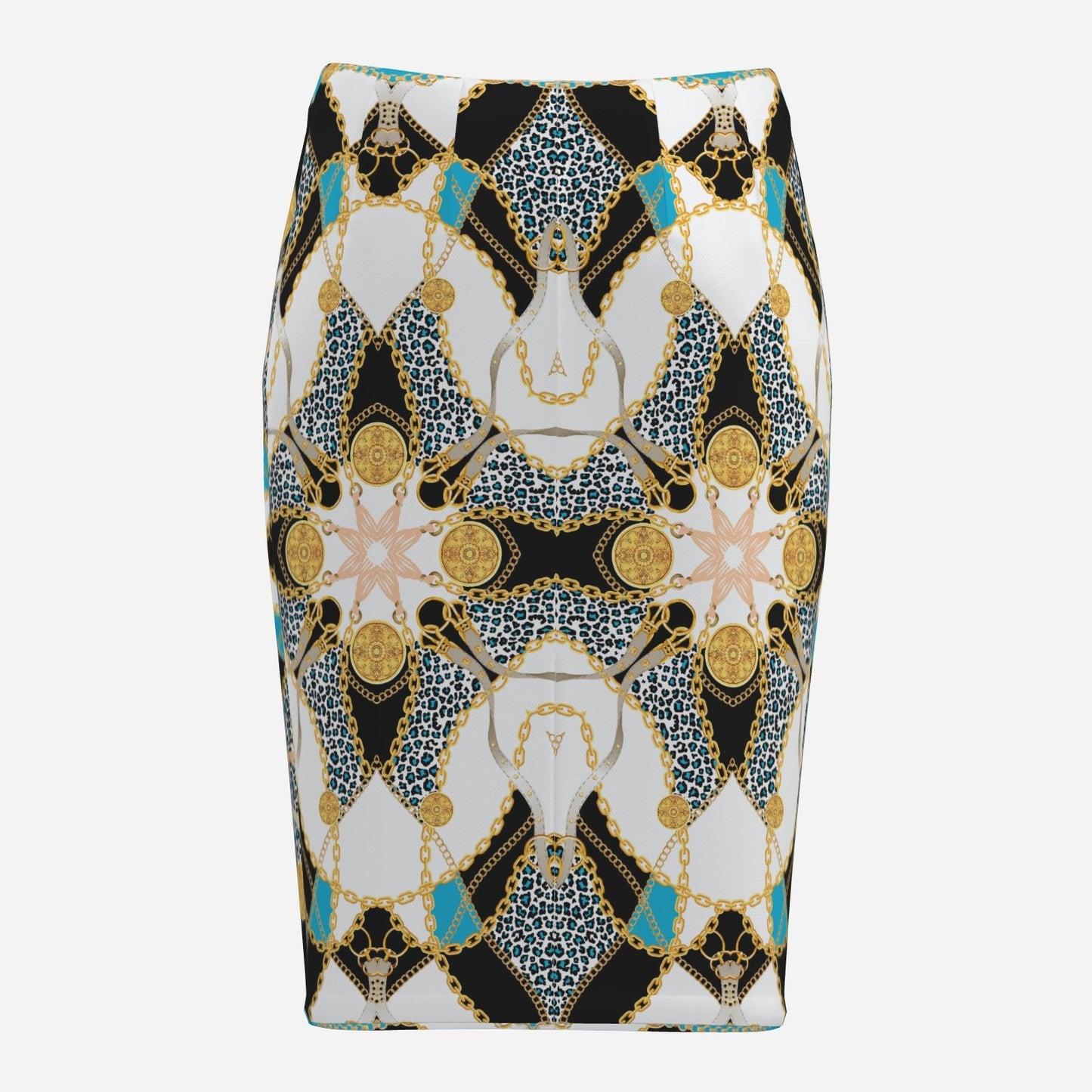 Geometric Medallion Pencil Skirt