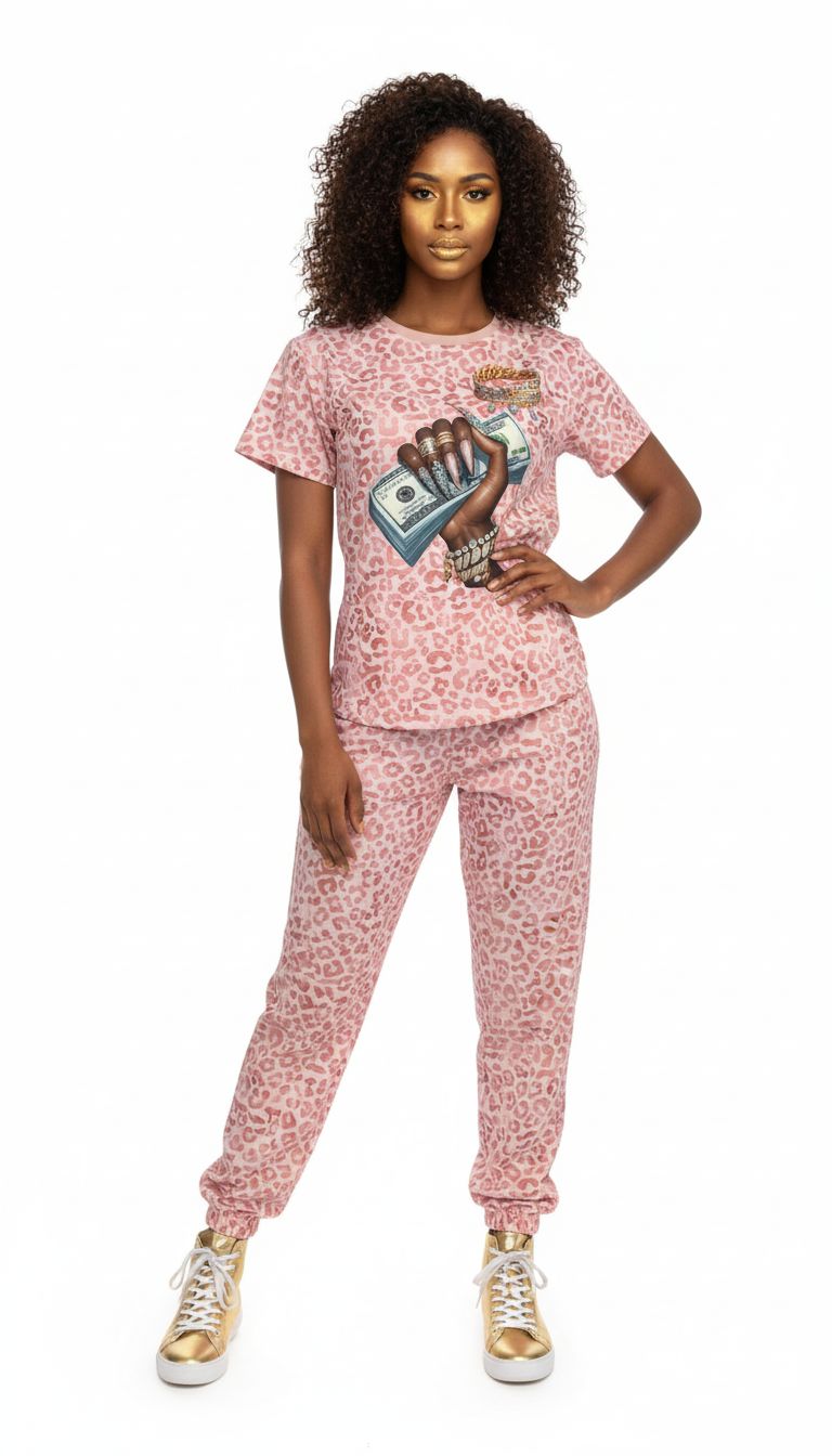 Hustle Leopards Rule Rose Shirt & Pants Set