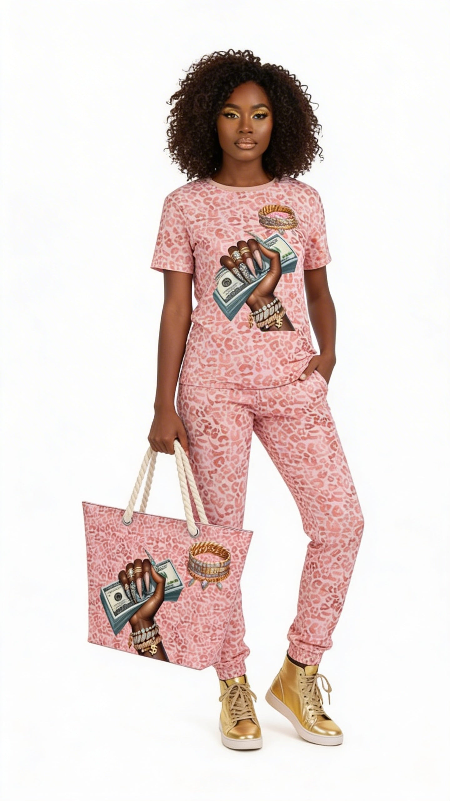 Hustle Leopards Rule Jute Tote Bag