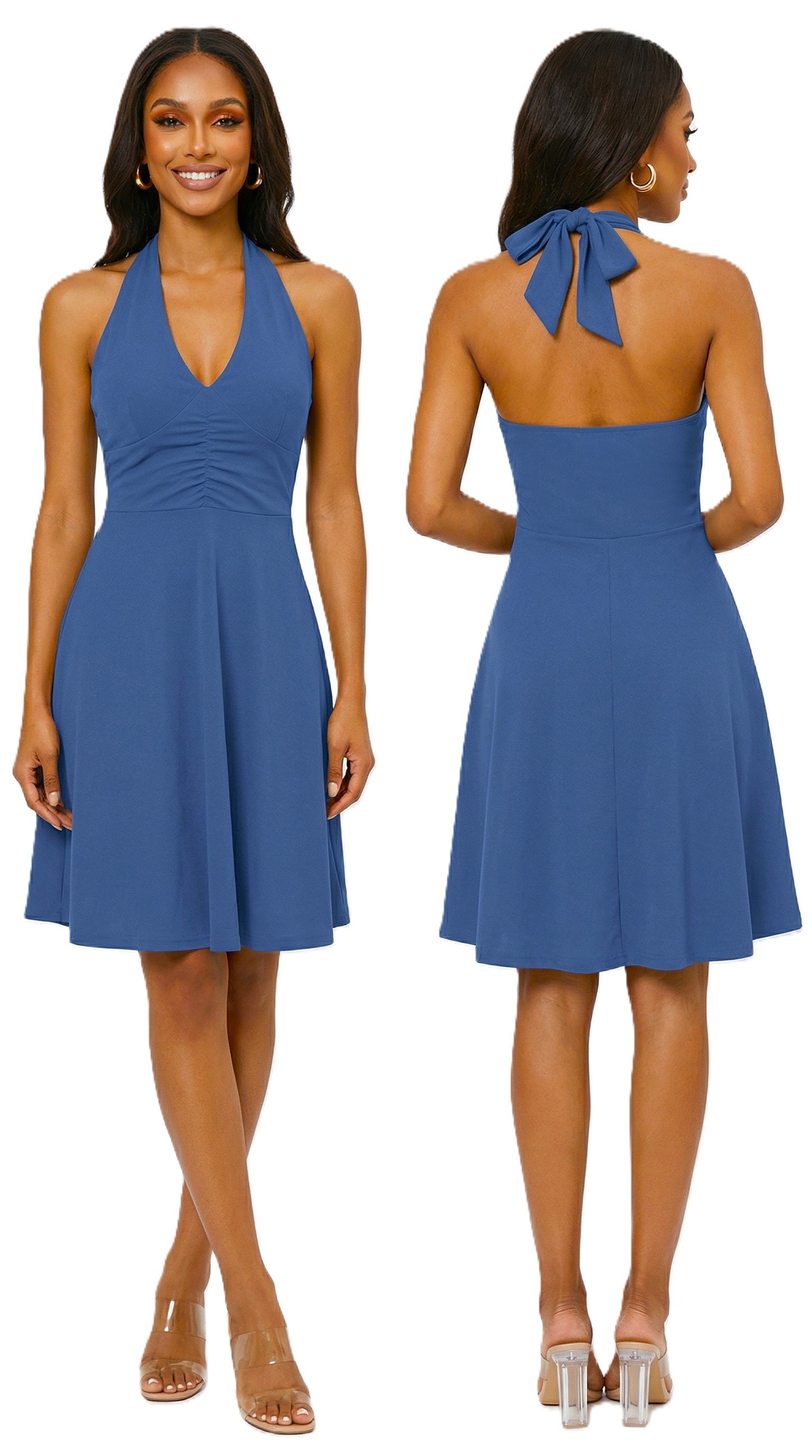 Indigo Halter Sundress