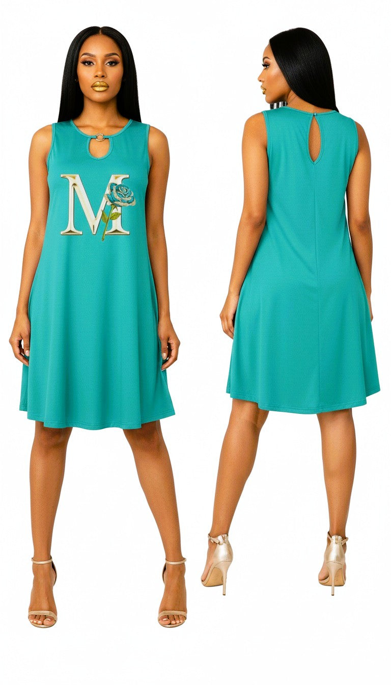 Ms Chic M Floral Initial O Ring Dress