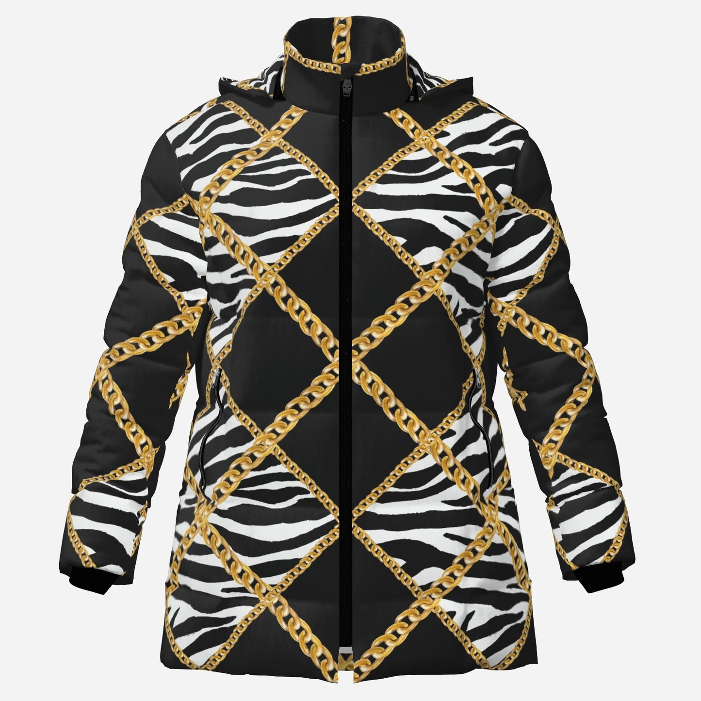 Zebra Chains Puffer Coat