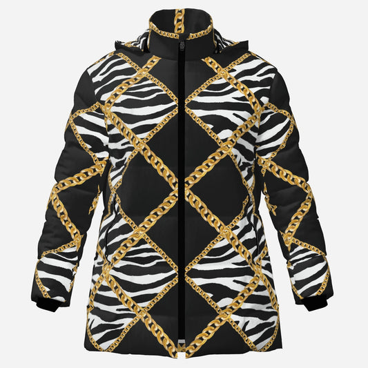 Zebra Chains Puffer Coat