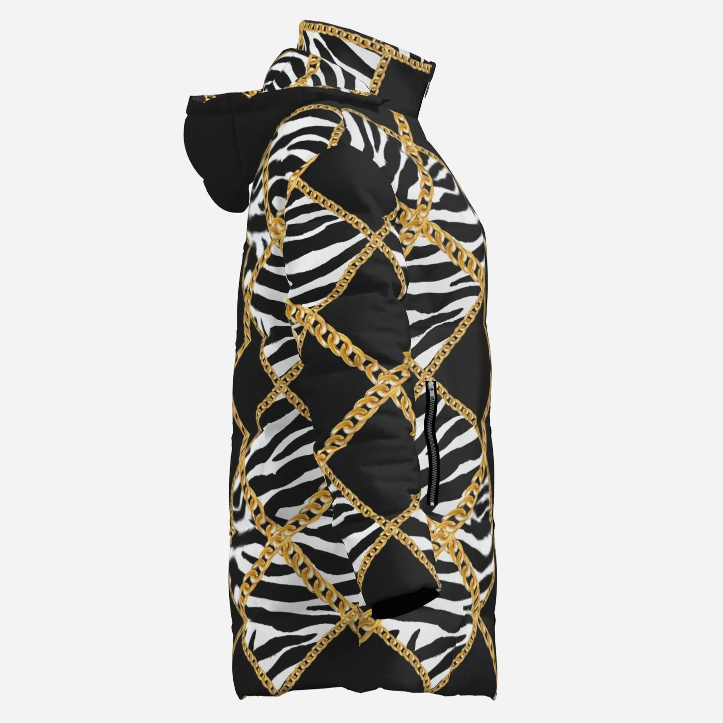 Zebra Chains Puffer Coat