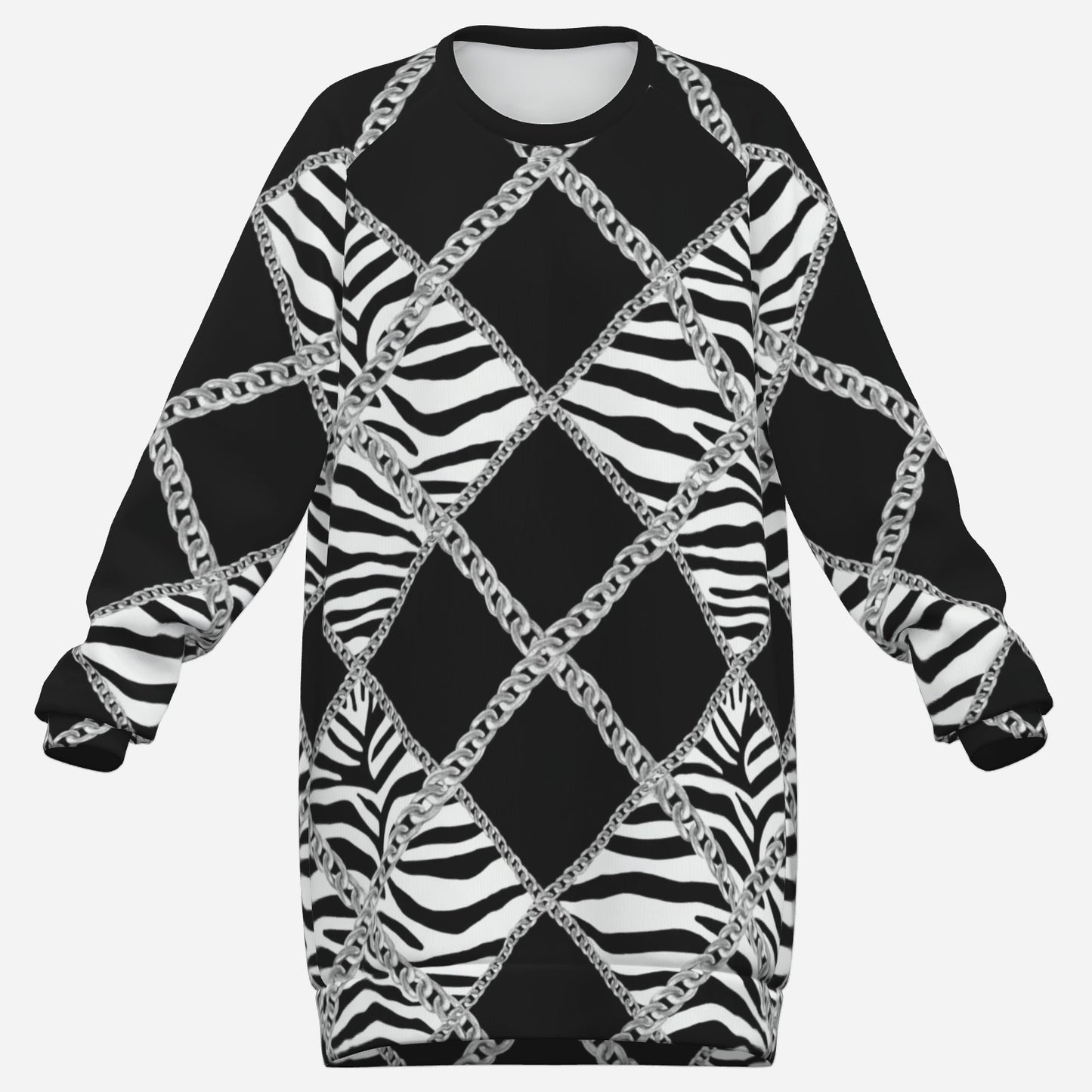 Zebra Chains Sweatshirt Dress