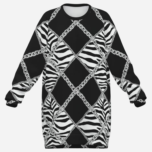 Zebra Chains Sweatshirt Dress