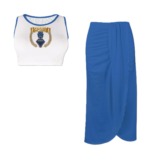 Crop Tankie Top And High Waist Maxi Skirt Set