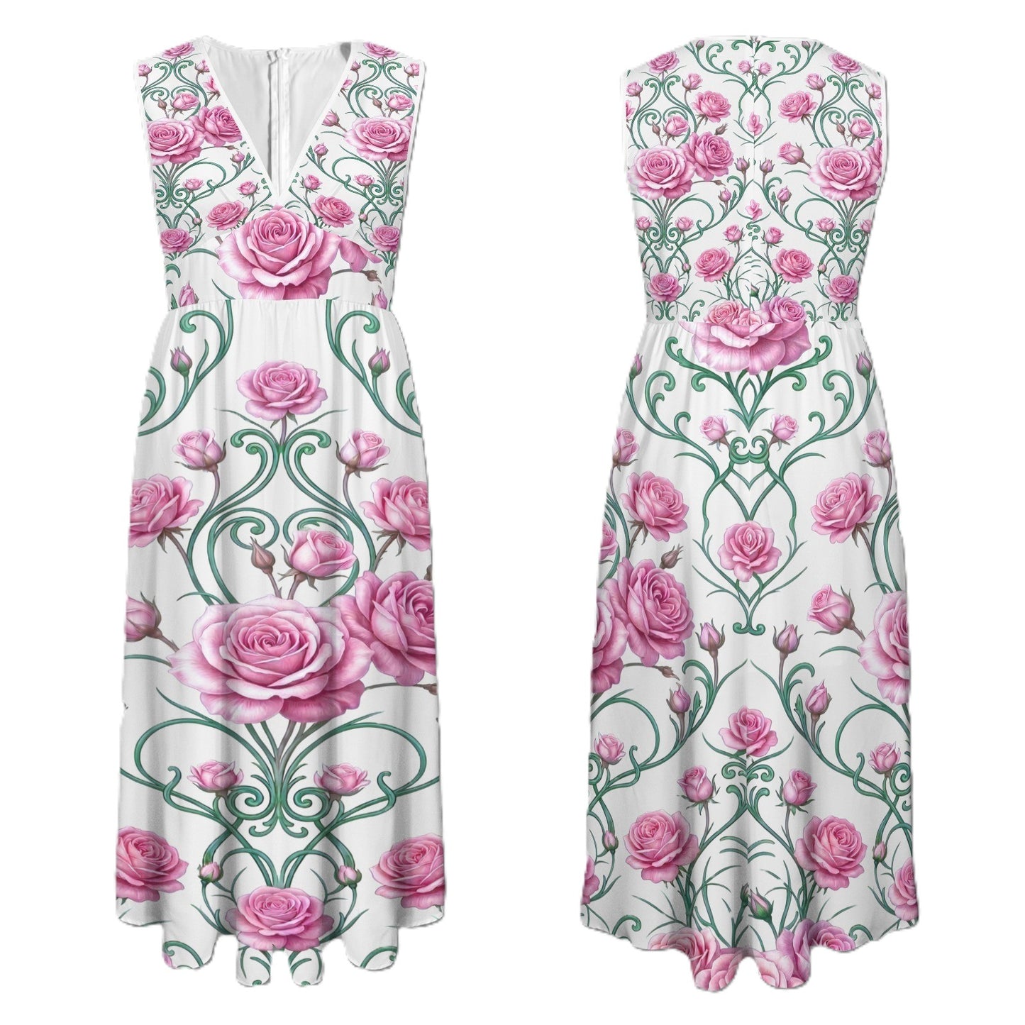Floral Bloom High Waist Maxi Dress
