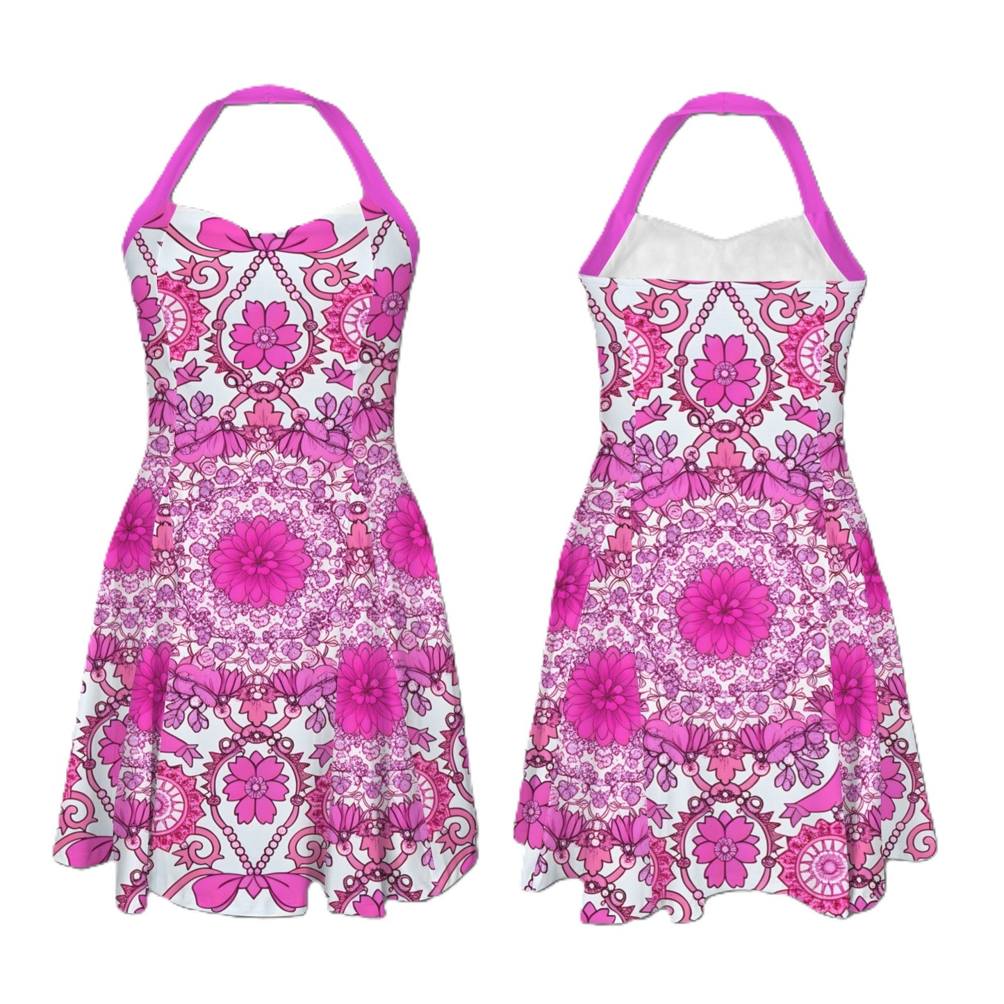 Halter Vivid Pink Cutie Pie Dress