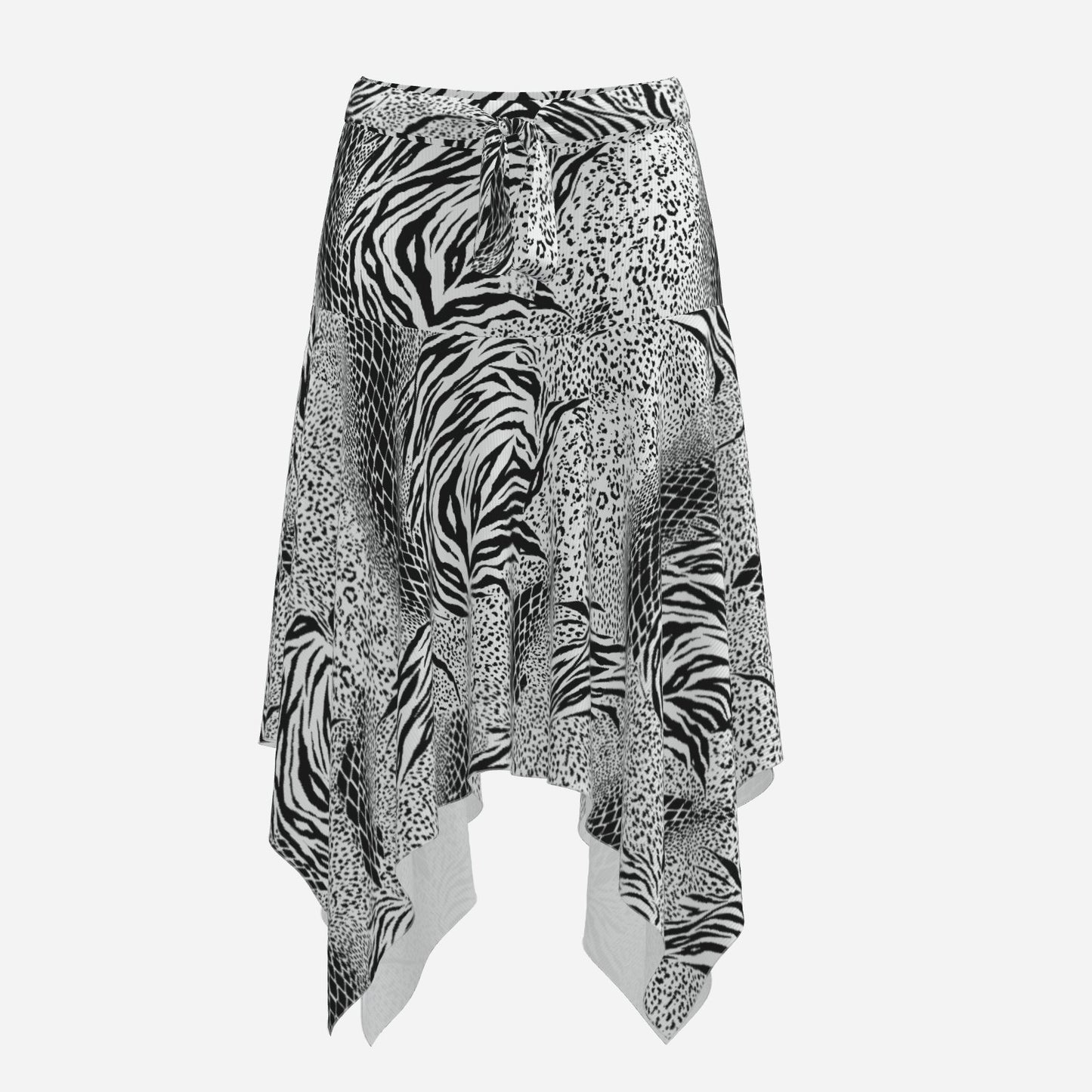 Zebra Geometric Midi Fashion Skirt