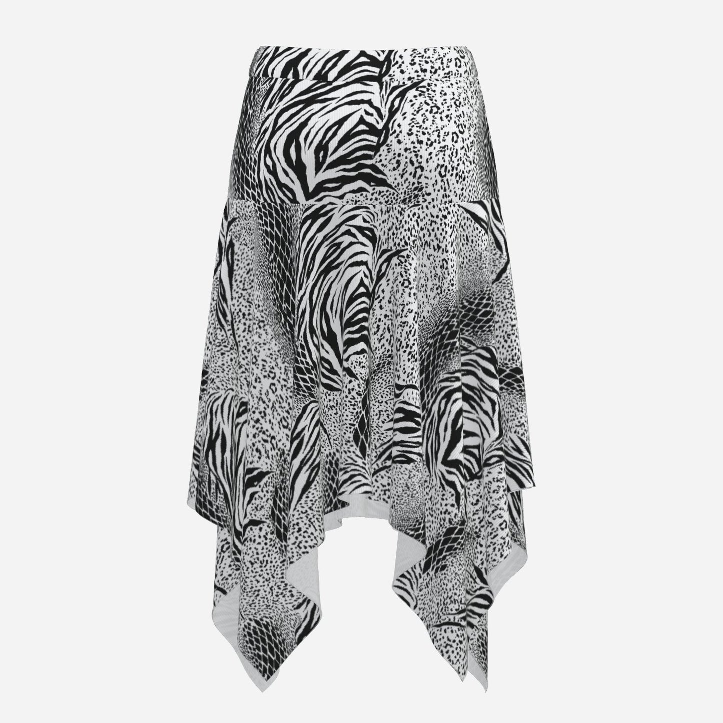 Zebra Geometric Midi Fashion Skirt